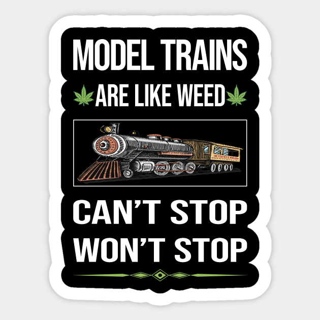 Funny Cant Stop Model Train Trains Railroad Railway Sticker by lainetexterbxe49